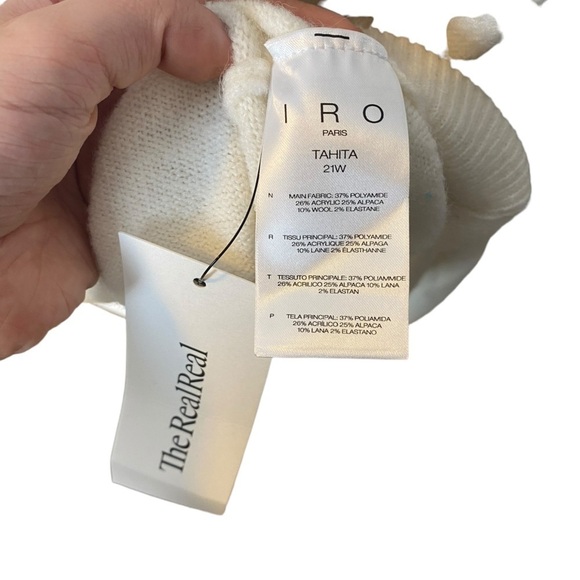 IRO TAHITA GATHERED KNITTED SWEATER IN IVORY - Picture 4 of 7